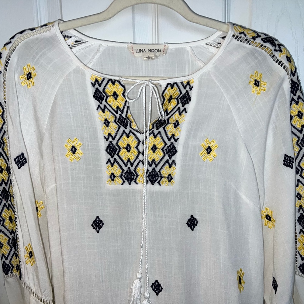 Luna Moon Anthropology Peasant Top Sz S - Picture 6 of 7
